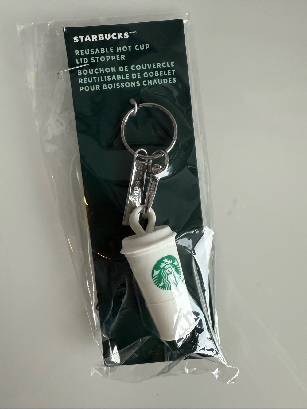 Starbucks Reusable hot cup lid stopper Coffee Cup Keychain